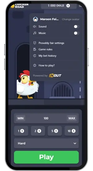 Chicken Road Schwierigkeitsgrad einstellen