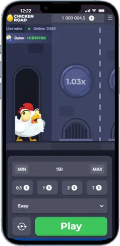 Chicken Road Spiel auf Android vom Startbildschirm starten